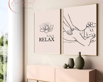 Spa Wall Art Prints, Massage Decor (Digital Download)