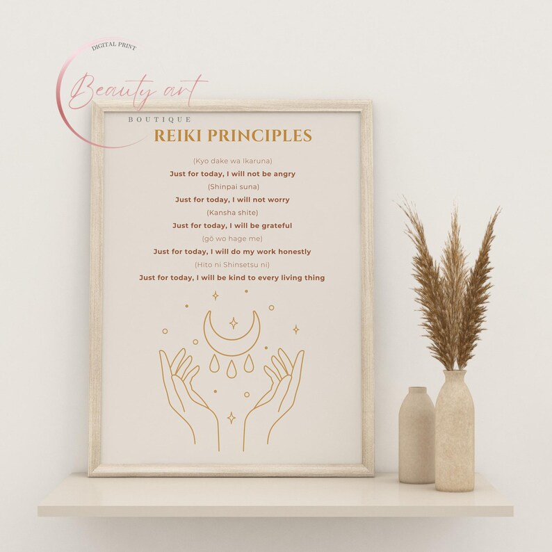 Reiki Principles Art Print: Chakra Wall Decor (digital Download) - Etsy