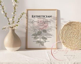 Esthetician Definition Art Print, Beauty Salon Decor (Digital Download)
