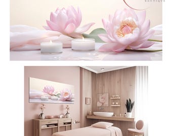 Lotus Flower Spa Print, Esthetician Wall Decor (20:9 Ratio) (Digital Download)