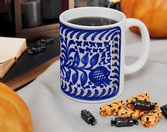 Handpainted Italian Ceramic Coffee Mug: Vintage Kitchen Decor, Art Lover Gift