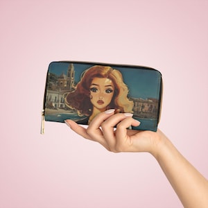 Malena movie Zipper Wallet, Chic Wallet for Women, Portrait Print Clutch, Fashion Accessory, Gift for Her