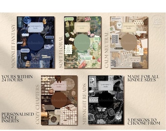 Inserto personalizado para Kindle / Fondo de pantalla personalizado para Kindle / Fondo de pantalla para lector electrónico con temática literaria / Regalo para lectores / Descarga digital