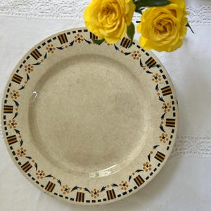 GIEN - Antique French Large Round Serving Platters - P GIEN - 1880s -1930s - Stamped & Numbered - Terre de Fer - Art Deco Pattern
