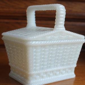 Signed French Opaline Glass Box: Portieux Vallérystal Trinket Basket