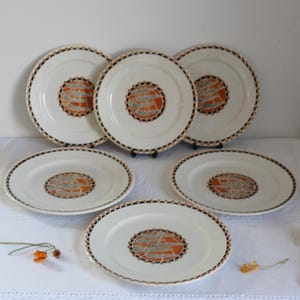 Vintage Sarreguemines Ironstone Plate: &quot;Nomeny&quot; Art Deco French Design