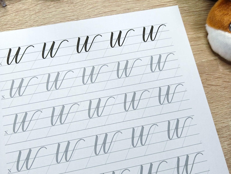 Printable Uppercase Alphabet Calligraphy Practice Worksheets for ...