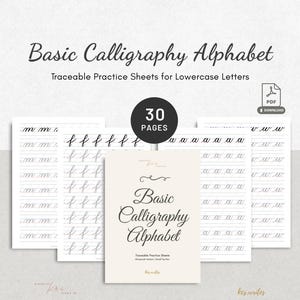 Printable Calligraphy Practice Sheets Handwriting Alphabet Worksheet Brush Lettering for Beginners and Calligraphers Digital Download PDF