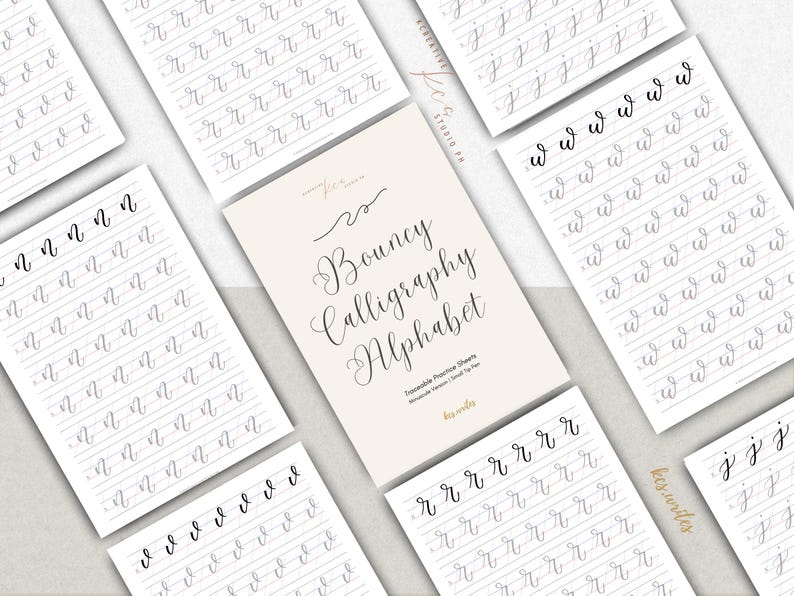 Printable Bouncy Calligraphy Practice Sheets Handwriting Alphabet ...