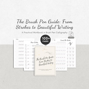 Brush Pen Calligraphy Workbook for Beginners Hand Lettering Practice Worksheets Step-by-Step Guide Lowercase Alphabet Letters Printable PDF