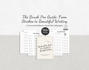 Brush Pen Calligraphy Workbook for Beginners Hand Lettering Practice Worksheets Step-by-Step Guide Lowercase Alphabet Letters Printable PDF