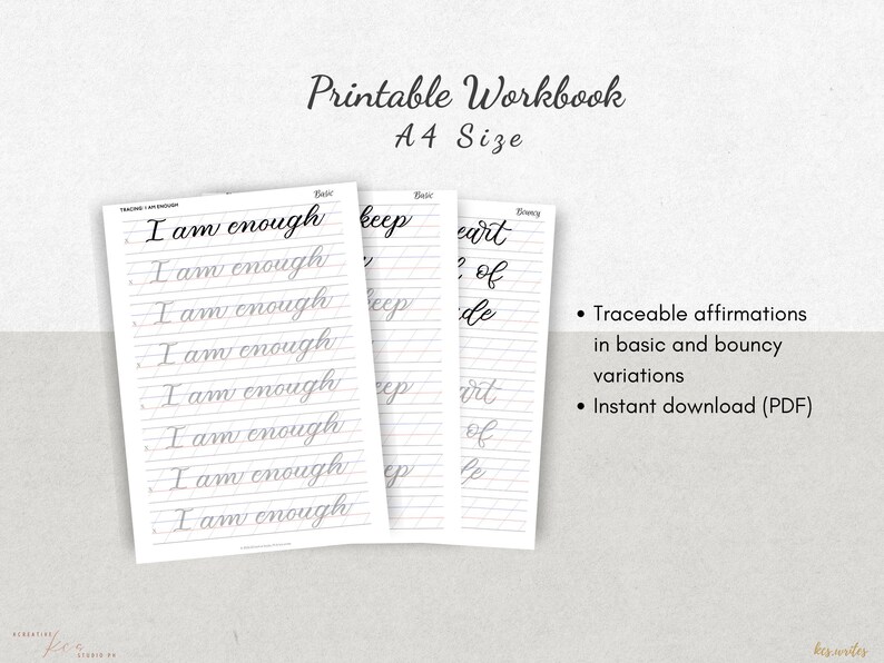 Affirmations Brush Pen Calligraphy Workbook for Beginners and ...