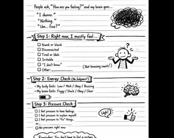 Name It, Feel It, Ground It – Emotional Numbness Workbook for Adults, Reconnecting With Feelings, Trauma-Informed Printable 3 page PDF