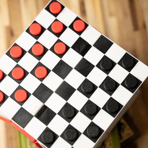 Book Style Checkers Set – 3D Printed Portable Board Game with Storage | Travel Checkers Game, Unique Gamer Gift Decor image 7