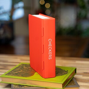 Book Style Checkers Set – 3D Printed Portable Board Game with Storage | Travel Checkers Game, Unique Gamer Gift Decor image 11