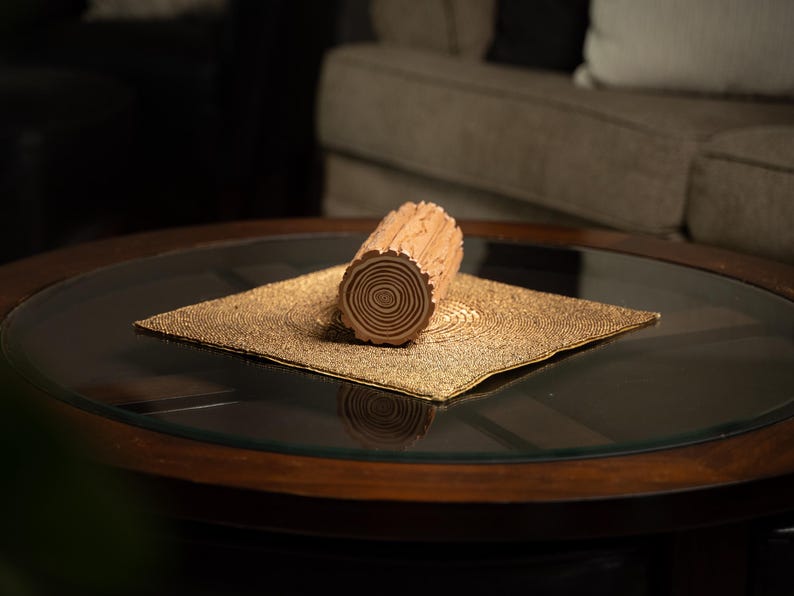 Cottagecore Chess and Checkers Set – 3D Printed Log Board With Mushroom ...