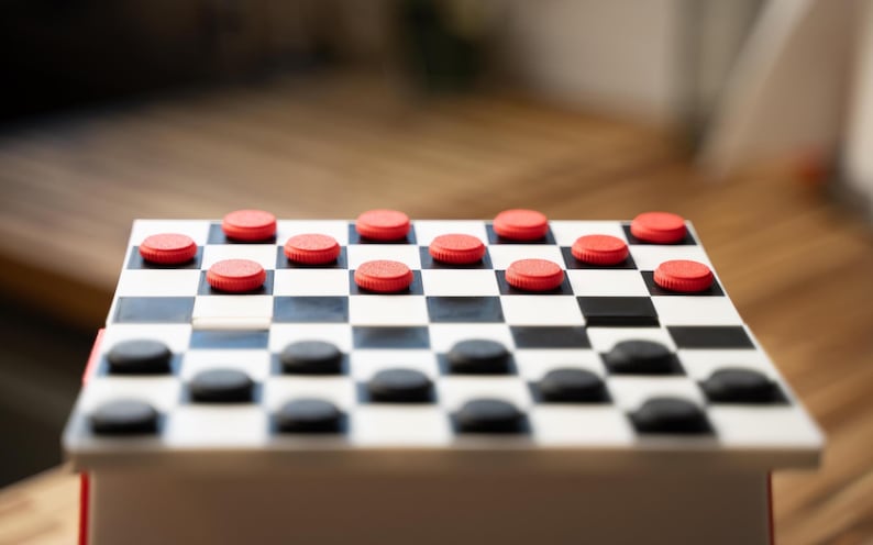 Book Style Checkers Set – 3D Printed Portable Board Game with Storage | Travel Checkers Game, Unique Gamer Gift Decor image 5