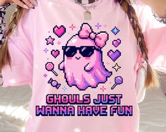 Pink Halloween PNG, Ghouls Just Wanna Have Fun Shirt Design, Spooky Season Ghost Sublimation