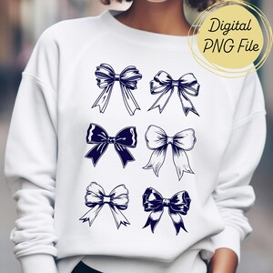 Blue Bow PNG Clipart, Cute Ribbon Clip Art Digital Download, Bow Sublimation Graphic,  High Resolution Bow T-shirt Design Commercial Use