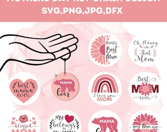 Mothers Day Keychain SVG, Keychain SVG stain, KeyRing Pattern SVG, Affirmation Svg, Be Kind Svg, Acrylic Keychain Svg, Keychain Patterns Svg