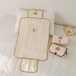 Portable Quilted Changing Mat - Nomadic Baby Changing Pad Beige