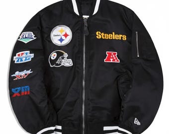 Schwarze ma-1 Bomberjacke für Herren | Winter-Uni-Jacke