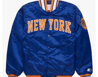 Men's new york knicks blue vintage varsity jacket