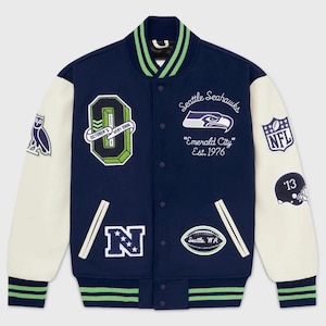Seattle seahawks leather jacket - Etsy 日本