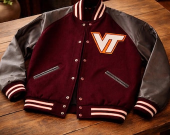 Retro-Virginia-Tech-Uni-Jacke für Herren | vt Bomberjacke