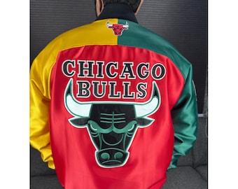 Chicago inspirierte Basketball-Uni-Jacke | Colorblock Jacke