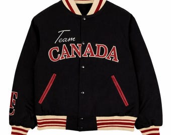 Handgemachte Team Canada Winter Varsity Jacke | Baseball Lettermen Jacke