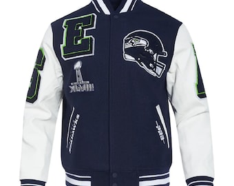 Men's seattle seahawks lettermen varsity jacket