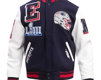 Herren Retro Varsity Jacke der Neuen England Fans