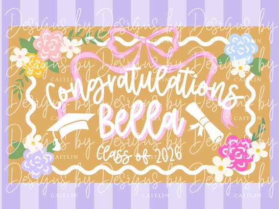 Graduation Banner Mockup | Floral Graduation Banner Canva Mockup Template | Editable Canva Design | Flower Graduation Banner Mockup