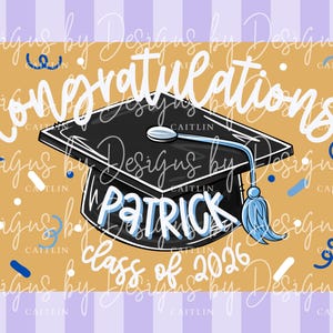 Graduation Banner Mockup | Boy Graduation Banner Canva Mockup Template | Editable Canva Design | Flower Graduation Banner Mockup