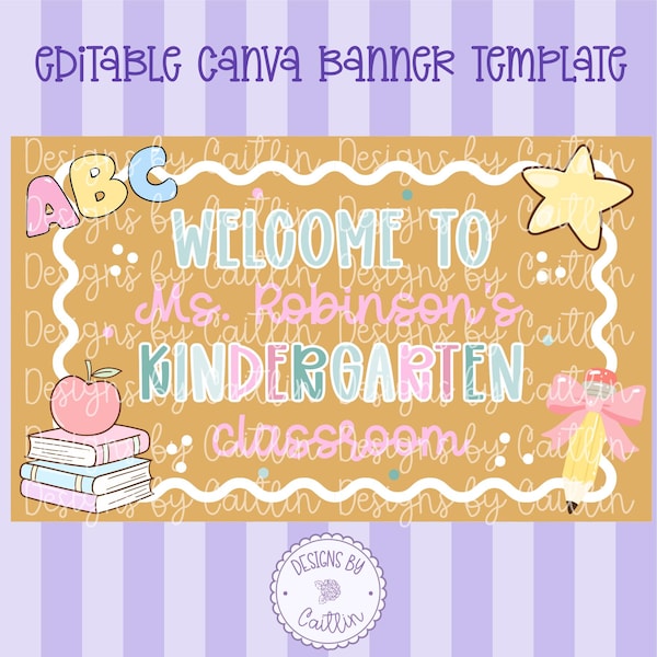 Classroom Banner Mockup | Teacher Banner Canva Mockup Template | Classroom Banner Mockup Template | Canva Banner Mockup