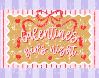 Galentines Banner Mockup | Valentines Day Canva Mockup Template | Valentines Banner Mockup Template | Pink and Red Canva Banner Mockup