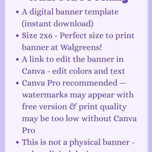 Flower Happy Birthday Banner Template | 2x6 Walgreens Banner Size | Editable in Canva | Girl Birthday Banner | Printable Banner image 2