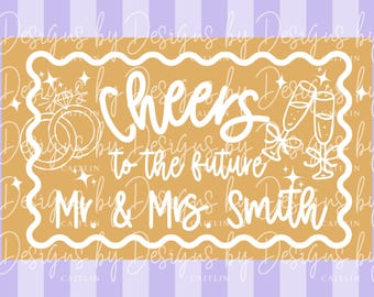 Engagement Banner Mockup | Congratulations Canva Mockup Template | Mr. and Mrs. Banner Mockup Template | White and Gold Banner Mockup