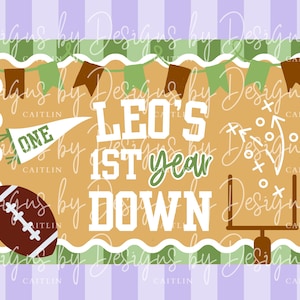 First Year Down Banner Mockup | First Year Down Banner Canva Mockup Template | Football Birthday Banner Mockup Template | Banner Mockup