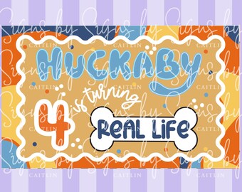 Bluey Birthday Banner Mockup | Bluey Birthday Banner No Characters Canva Mockup Template |  Bluey Theme Canva Mockup Template