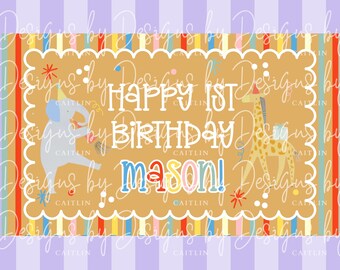 Animal Parade Banner Mockup | Party Animal Birthday Banner Canva Mockup Template | Circus Animal Banner Canva Mockup Template