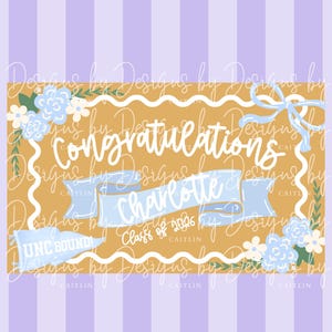 Graduation Banner Mockup | Floral Graduation Banner Canva Mockup Template | Editable Canva Design | Flower Graduation Banner Mockup