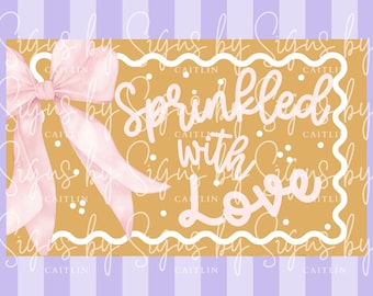Pink Bow Baby Sprinkle Banner Mockup | Baby Shower Excavator Banner Canva Mockup Template | Girl Baby Shower Banner Canva Mockup Template