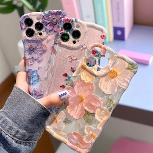 Luxury Artistic Retro Oil Floral Case for iPhone 11–16 Pro Max | TPU Cover, Shockproof Soft Silicone, Stylish & Fashionable