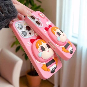 3D PPG Cartoon Handyhülle für iPhone 16–11 Pro Max | Süße, weiche Silikonhülle mit Popehalter, lustiges und farbenfrohes Design