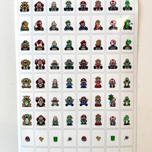 Mario Kart Super Nintendo: All Characters Sticker Bogen - Premium Qualität Transparente Vinyl Stickers