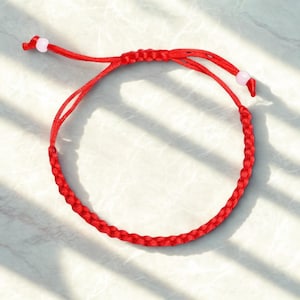 LUCKY & PROTECTIVE | Red Tibetan Bracelet | Handmade Adjustable Knot | Unisex Buddhist Amulet