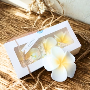 Plumeria Soap Gift Set – 3 Thai Frangipani Bars | Handmade Natural Spa Soap | Exotic Skincare Gift from Thailand