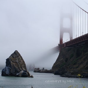San Francisco Golden Gate Bridge Fog - 4x6 Print Only or Blank Photo Card